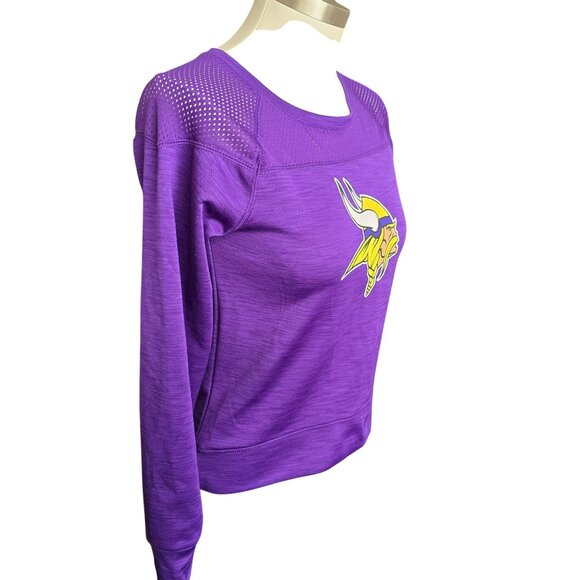 NFL Team Apparel Girls Minnesota Vikings Long Sleeve Purple Sweatshirt JJ4114 - Picture 6 of 6